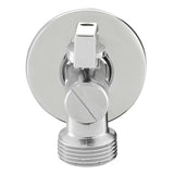 Visiškai metalinis kampinis ventilis Optima 1/2x3/4 su plastikine sklende ir integruotu filtru