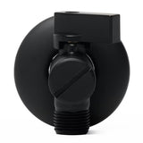 Juodas kampinis ventilis Optima su integruotu filtru, pro prijungimas praustuvo maišytuvai arba KLOZETAS