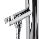 Pastatoma vonios maišytuvas Optima Chrome pro voniai laisvai pastatomas su dušo komplektu chromo spalvos.