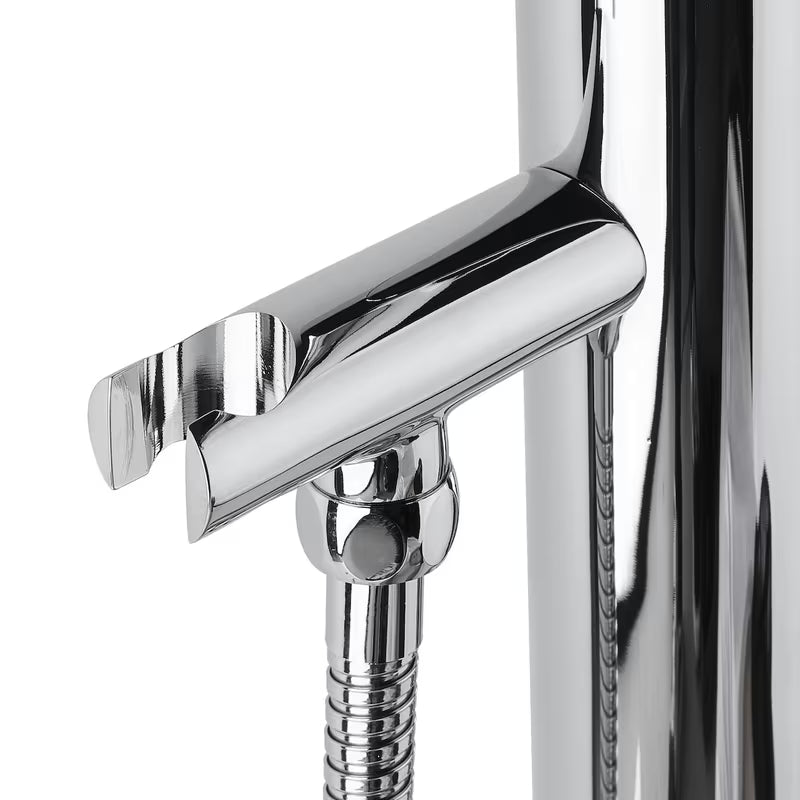 Pastatoma vonios maišytuvas Optima Chrome pro voniai laisvai pastatomas su dušo komplektu chromo spalvos.