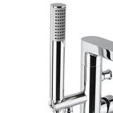Pastatoma vonios maišytuvas Optima Chrome pro voniai laisvai pastatomas su dušo komplektu chromo spalvos.