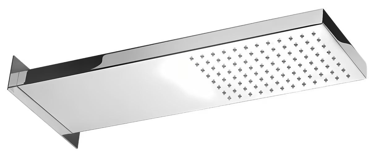 Kampuota žalvarinė viršutinis dušas Optima Chrome su 1 funkcija, matmenys 53 x 16 cm.