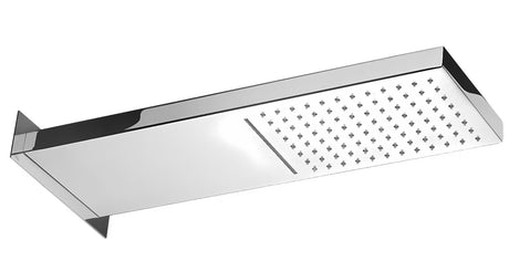 Žalvarinis viršutinis dušas Optima Chrome kvadratinio dizaino, su dviem srovėmis, 53 x 16 cm.