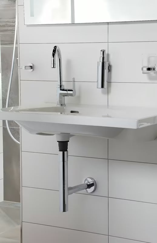 Dizaineriškas praustuvo sifonas Optima Chrome, apdaila – chrome pro, skersmuo 32 mm