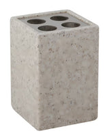 Laisvai pastatomas šepetėlių laikiklis Optima Supera, light-limestone atspalvio, iš polirezino.
