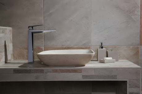 Laisvai pastatomas WC šepetys Optima Supera iš polirezino, light-limestone spalvos