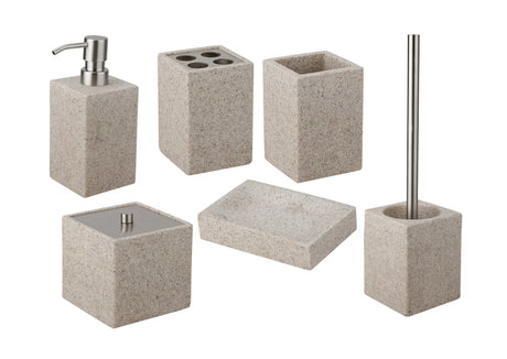 Laisvai pastatomas muilinė Optima Supera iš polirezino, light-limestone dekoro
