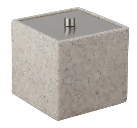 Elegantiškas daugiafunkcis dėžutė su dangteliu Optima Supera, light-limestone spalvos, vonios kambariui.