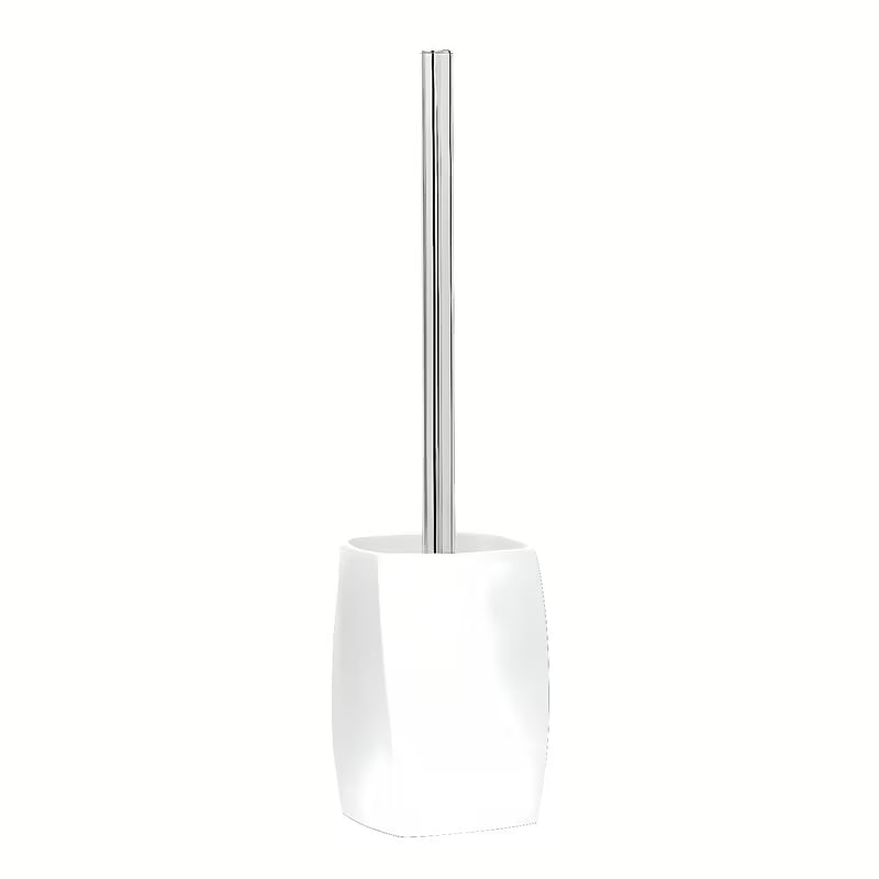 Balta laisvai pastatomas WC šepetys Optima Suza, modernaus dizaino, vonios kambariui
