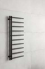 Juodas kombinuotas rankšluosčių džiovintuvas P.M.H. Apollo 500x1140 mm, su centriniu 50 mm prijungimu