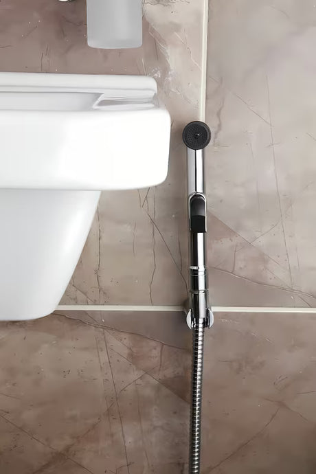 Chromuota praustuvo maišytuvas Paffoni Birillo su bidė dušeliu ir vandens srauto perjungikliu.