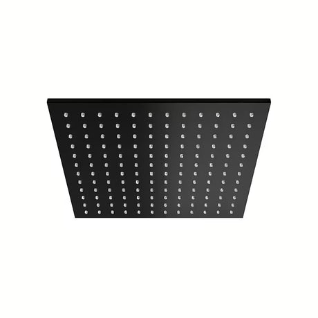 Matinės juodos spalvos viršutinis dušas Paffoni Syncro King 300 x 300 x 8 mm su pasukamu šarnyru ir apsauga nuo kalkių nuosėdų.