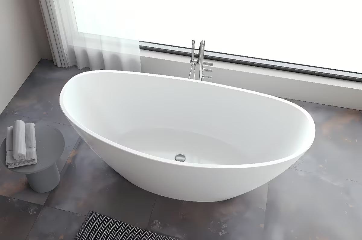 Laisvai pastatomas akrilinė vonia Polysan 170x80 cm pro kairinei ir dešininei orientacijai