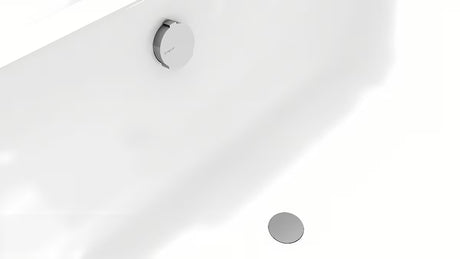 Chromuotas automatinis sifonas voniai Polysan su pripildymu, trosu 800 mm ir reguliuojamu aeratoriumi