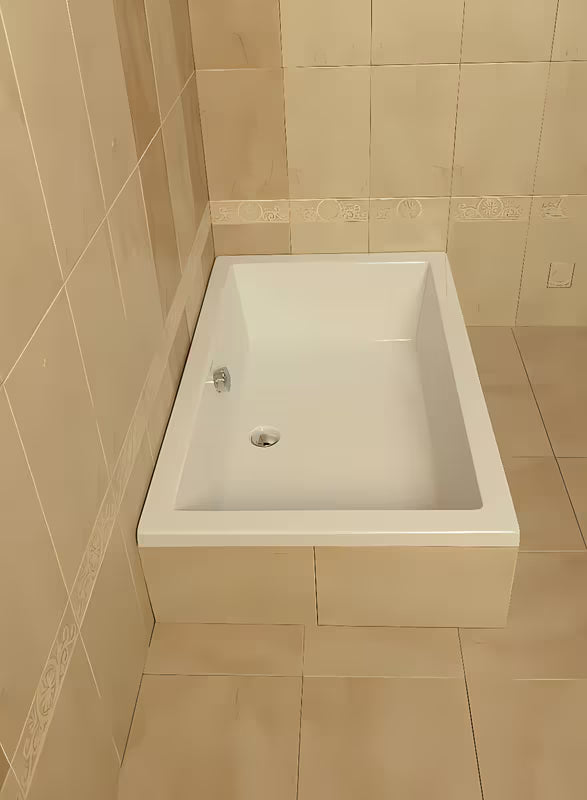 Balta stačiakampis dušo padėklas Polysan Deep iš Akripol akrilo 120x75 cm su persipylimo anga.