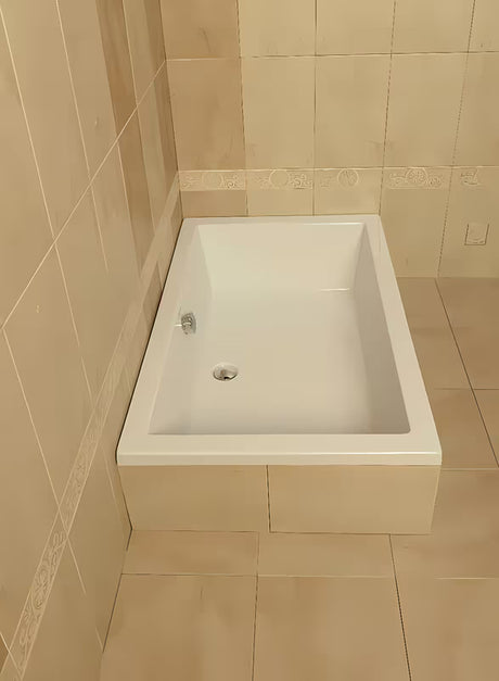 Balta stačiakampis dušo padėklas Polysan Deep iš Akripol akrilo 120x75 cm su persipylimo anga.