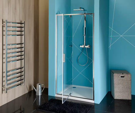 Dušo durys Polysan Easy 76-90 cm, blizgus chromas, skaidrus grūdintas stiklas