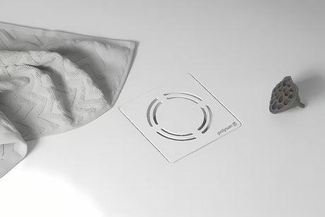 Polysan Flexia sifonas dušo padėklui balta pro, nutekėjimo anga 90 mm su nerūdijančio plieno dangteliu
