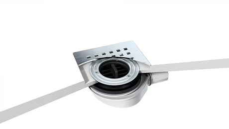 Polysan Flexia sifonas dušo padėklui dušo padėklui su juodu nerūdijančio plieno dangteliu pro, nutekėjimo anga 90 mm