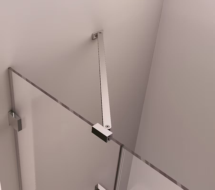 Polysan Fortis Edge dušo durų šoninė sienelė  100 cm, blizgaus chromo spalvos, su skaidriu stiklu