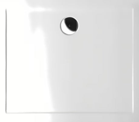 Balta stačiakampis dušo padėklas Polysan Karia iš lieto marmuro, 80x70 cm