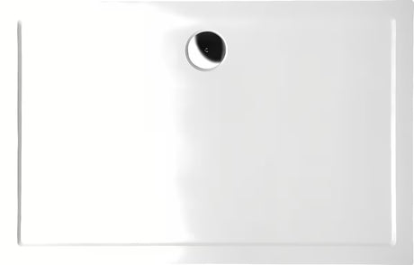 Balta stačiakampis dušo padėklas Polysan Karia iš lieto marmuro, 100x90 cm
