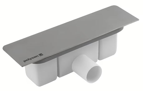 Polysan Kazuko Supersteel sifonas dušo padėklui su matiniu nerūdijančio plieno dangteliu ir 40 mm nuotaku