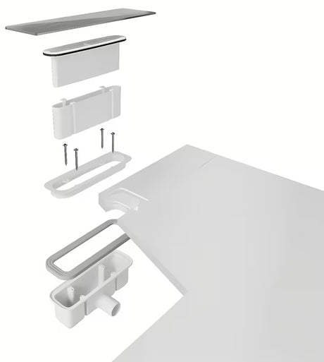 Polysan Kazuko sifonas dušo padėklui su baltu dangteliu pro, nutekėjimo anga 90 mm