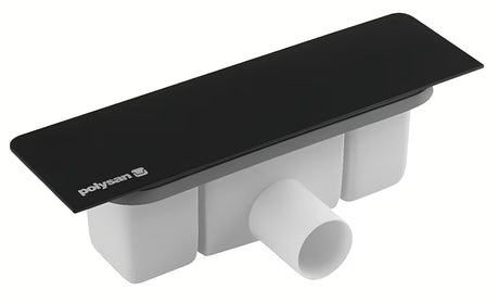 Polysan Kazuko sifonas dušo padėklui su juodu matiniu dangteliu pro 40 mm nuotekui