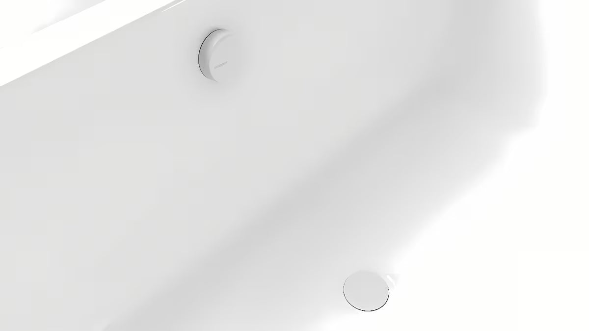 Baltas automatinis sifonas voniai Polysan Marble pro su nuotako valdymu vonios