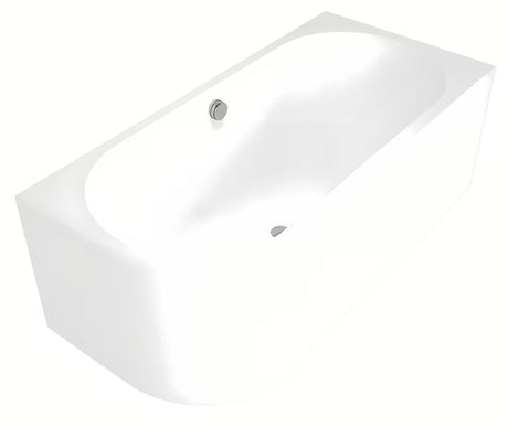 Laisvai pastatomas akrilinė vonia Polysan Monolith dešininė 180x75 cm su monolitiniu skydeliu