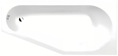 Asimetrinė akrilinė vonia Polysan Tigra dešininė 150 x 75 cm