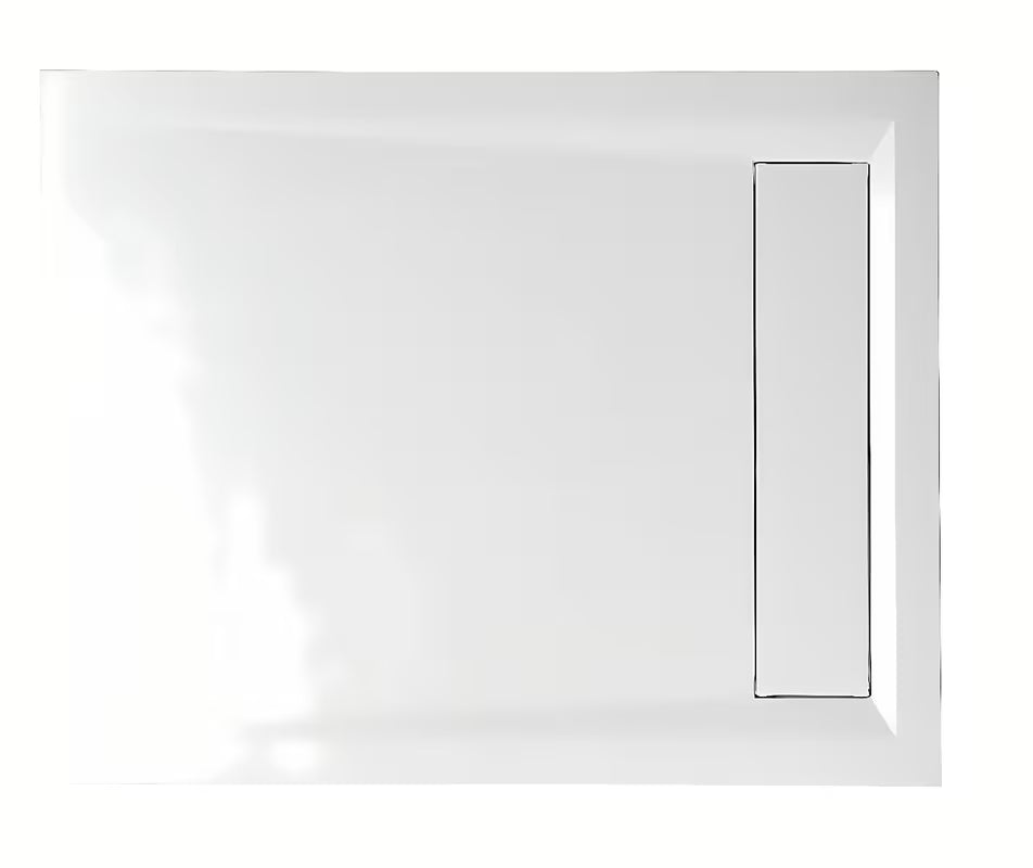 Balta stačiakampis dušo padėklas Polysan Varesa 100x80 cm iš lieto marmuro