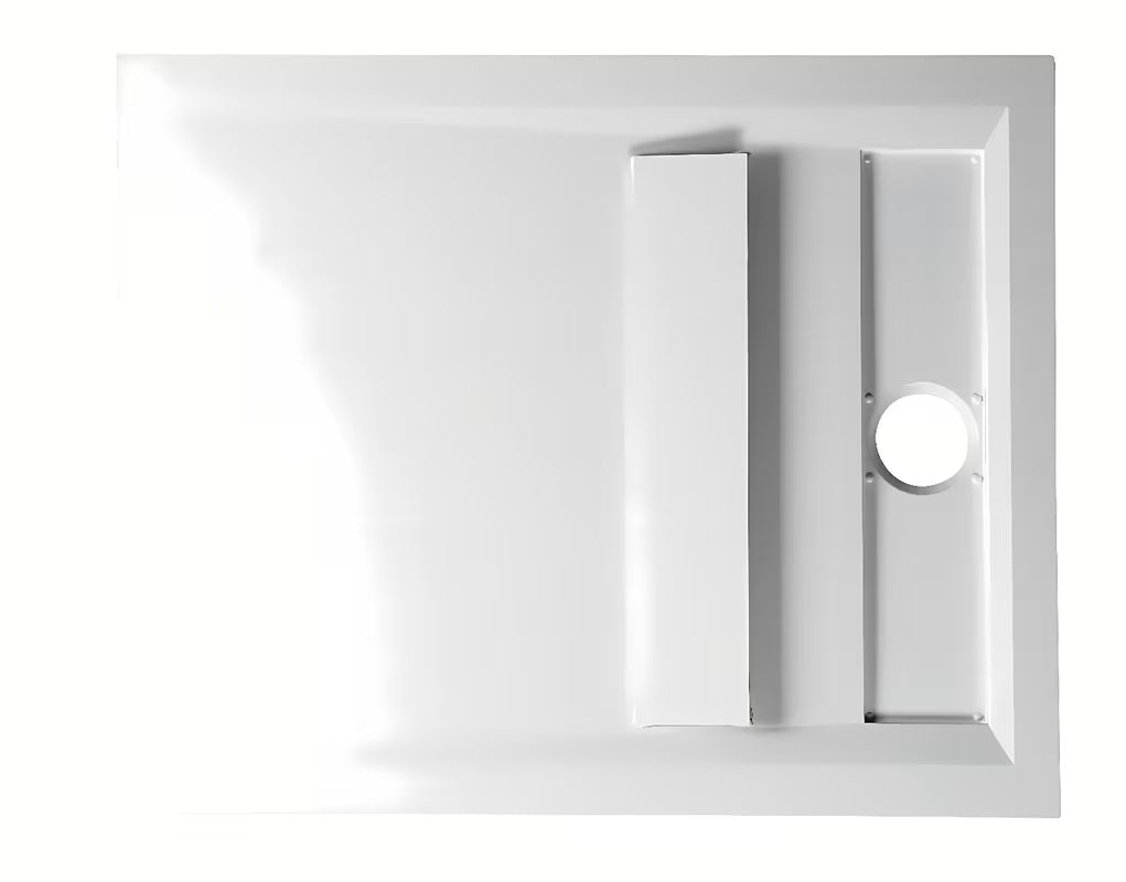 Balta stačiakampis dušo padėklas Polysan Varesa 100x80 cm iš lieto marmuro