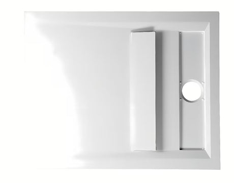 Balta stačiakampis dušo padėklas Polysan Varesa 100x80 cm iš lieto marmuro