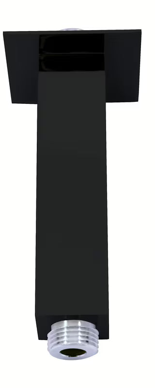 Juodas matinis lubinis dušo galvos alkūnė Rav Slezak kvadratinio dizaino, ilgis 12 cm.