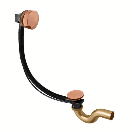 Automatinis sifonas Voniai Rav Slezak Rose Gold brushed su nuotako uždarymo valdymu ir persipylimu