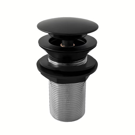 Praustuvo dugno vožtuvas 5/4" ClickClack su dideliu dangteliu, juodos matinės spalvos pro praustuvai be perpylimo