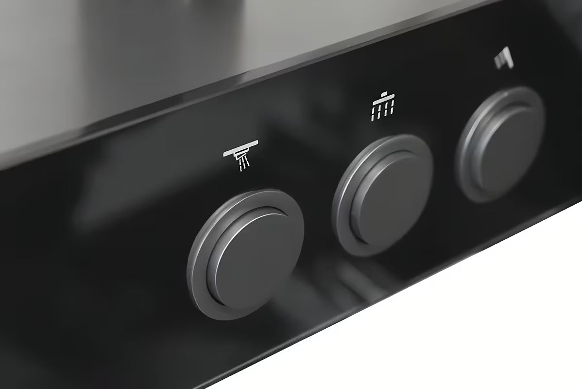Dušo sistema Rav Slezak metal grey su viršutiniu dušu ⌀ 300 mm ir 3 padėčių rankiniu dušu