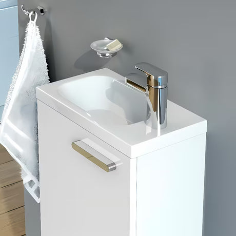 Baltas pakabinami mažas praustuvas Ravak Chrome 40 x 22 cm, dešininis variantas, be perpylimo