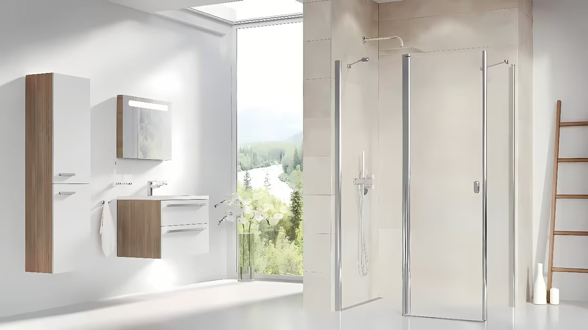 Dušo durų šoninė sienelė  Ravak Chrome 100 cm su skaidriu stiklu Transparent ir danga Ravak anticalc®.