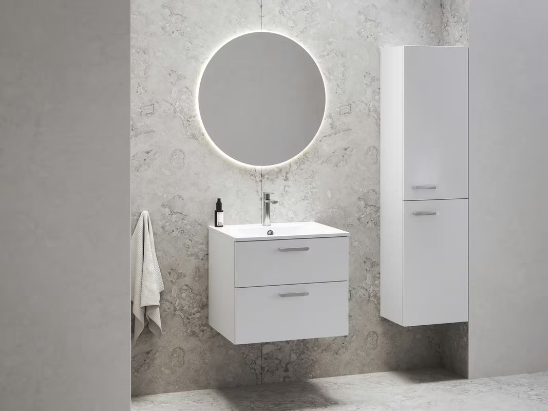 Ravak Chrome II spintelė po praustuvu 70 x 49 x 50 cm, blizgios baltos spalvos, su dviem stalčiais