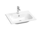 Baltas baldinis praustuvas Ravak Chrome Slim 60 x 49 cm iš lieto marmuro su persipylimu