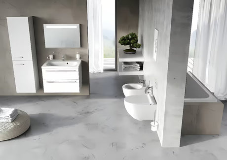 Baltas pakabinamas bidė Ravak Chrome iš keramikos su paslėptu tvirtinimu EasyFix