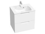 Baltas baldinis praustuvas Ravak Classic Slim 600 iš lieto marmuro su persipylimu