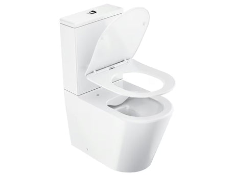 Baltas laisvai pastatomas klozetas Ravak Elegant RimOff su sėdyne softclose ir dvigubu nuleidimu 3/6 l.