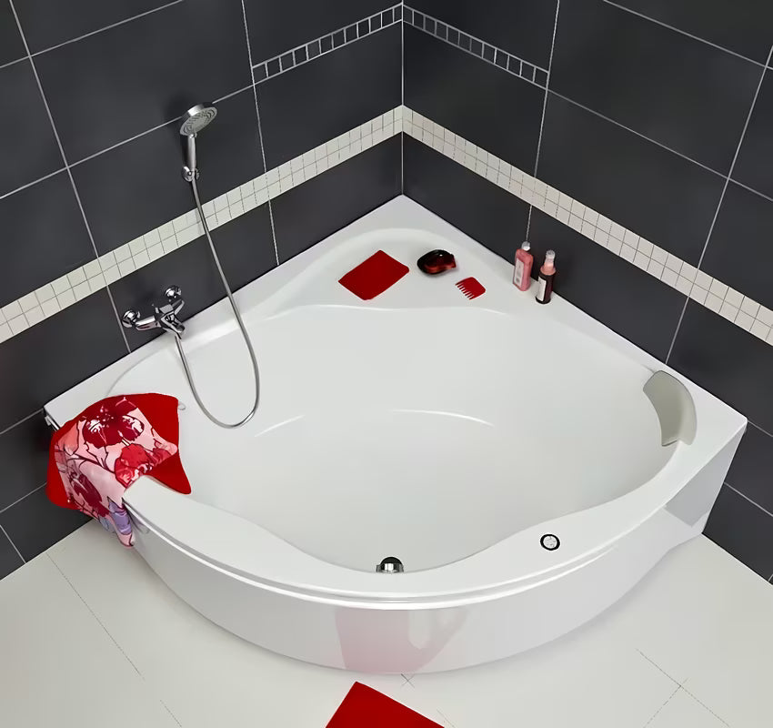 Kampinė vonia Ravak Newday 150x150 cm iš lieto akrilo su integruota sėdyne