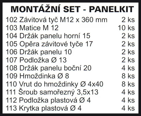 Montavimo komplektas Ravak Panelkit pro priekinio skydelio tvirtinimas prie dušo padėklo Sabina 90x90.