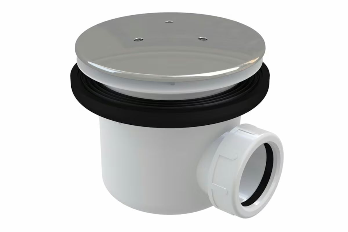 Dušo padėklo sifonas Ravak Chrome su metaliniu chromuotu pro dušo padėklai dangteliu Ø 90 mm