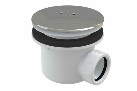 Dušo padėklo sifonas Ravak Standard 90 su plastikiniu chromuotu dangteliu, blizgaus chromo spalvos